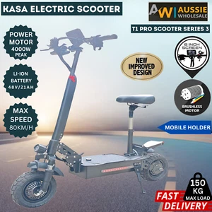 4000W Electric Scooter Foldable E-Scooter 10" Off Road Improved T1Pro - Picture 1 of 24