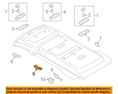 Lâmpadas suspensas de teto Ford OEM 14-18 Transit Connect - Leitura Lmp Assy AM5Z13776EA - Imagem 1 de 2