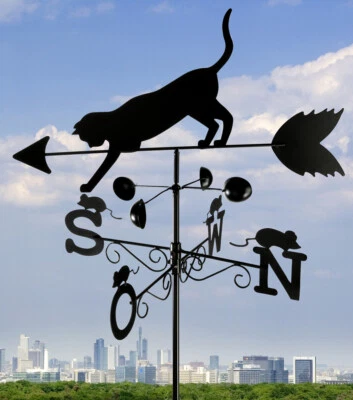 Wetterhahn Wetterfahne Windspiel ✅Katz und Maus Design ✅170 cm ✅WENKO - Bild 1 von 3