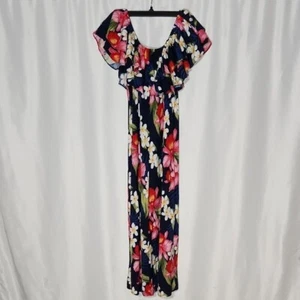 Two Palms Floral Dress Womens Size 2XL Hawaiian Hawaii Blue - Picture 1 of 6