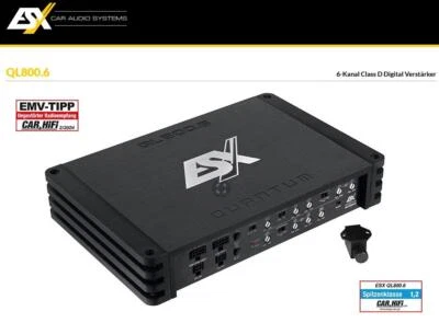 ESX QL800.6 6-Kanal Class D Digital Verstärker 750 WRMS Basspegel Fernbedienung - Bild 1 von 4