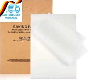 200 Stück Backpapier Zuschnitte 13 X 9 Inch Antihaft Butterbrotpapier Wasserdich - Bild 1 von 12