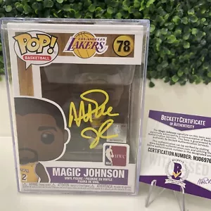Magic Johnson Signed Autographed Los Angeles Lakers Funko Pop NBA Beckett COA 9 - Picture 1 of 8