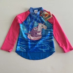 Speedo BNWT Toddler Girls Sloth Long Sleeve Sun Top Rashie Size 7 RRP $45 - Picture 1 of 8