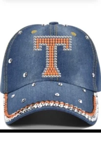 Custom Tennessee Volunteers Adjustable Hat Bling Rhinestones - Women’s Hat - Picture 1 of 3