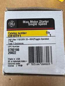 GE CR101Y1 Manual Motor Starter New in Box Free Shipping - Picture 1 of 1