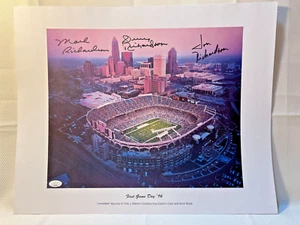 Jerry Jon Mark Richardson Signed Carolina Panthers Game Day 1996 Lithograph JSA - Picture 1 of 6