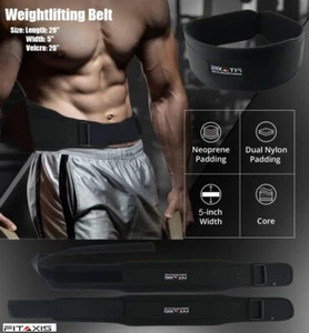 CINTURA SOLLEVAMENTO PESI NEOPRENE PALESTRA FITNESS ALLENAMENTO DOPPIO SUPPORTO CINTURE DEADLIFT - Foto 1 di 3