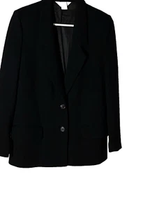 BLEYLE BLACK WOOL BLAZER, LADIES, VINTAGE, MADE IN THE USA - Picture 1 of 18