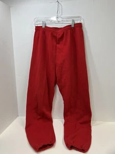 Vintage 80's 90s Jerzees 50/50 Blend Drawstring Sweatpant Made USA Red Womens XL - Picture 1 of 7