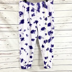 Nike Sportswear Sweatpants Women’s 2X White Purple Tie Dye Fleece Mid Rise New - Picture 1 of 13