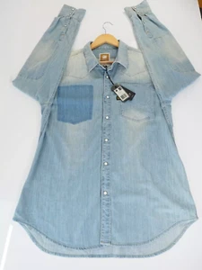 G-Star Hemd Blau Denim Langarmshirt Gr. XXL 2XL Neu Mit Etikett - Bild 1 von 14