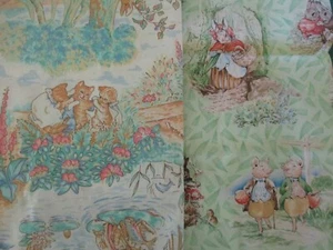Cotton Quilt Fabric Lot of 2 Pieces Peter Rabbit Beatrix Potter Quilting Treasur - Picture 1 of 6