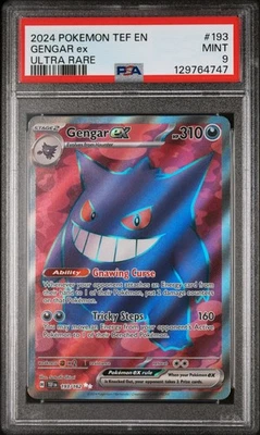 Gengar ex ⭐️ 193/162 SV05: Temporal Forces Holo Pokemon PSA 9 JUST GRADED - Image 1 of 2