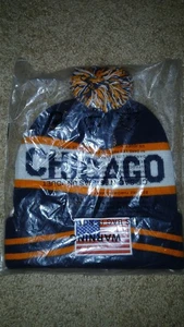 NFL-CHICAGO BEARS-SERIE CIUDAD-AZUL/NARANJA-GORRO FRIJOL-UNISEX-PLEGABLE-BANDERA DE EE. UU.-NUEVO - Imagen 1 de 2