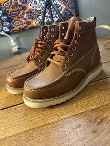 Work America Herren Braun Arbeitsstiefel Mokassinnaht Größe 9 - Bild 1 von 11