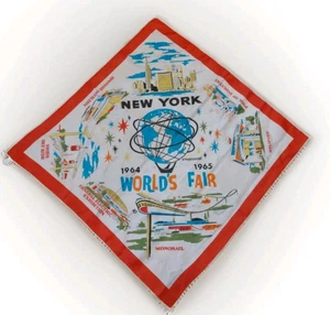 1965 World’s Fair Scarf | United States Steel | 28x28 | Rayon | Made in Japan - Bild 1 von 6