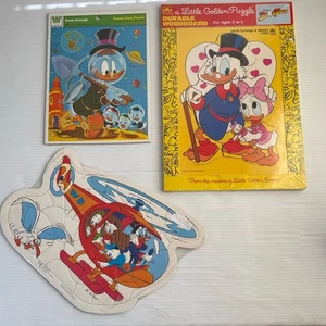 Disney Frame-Tray Puzzles Lot of 3 Scrooge McDuck Duck Tales Vintage Whitman New - Picture 1 of 8