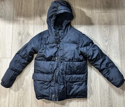 Мальчики старый темно-мороз бесплатный с капюшоном пуховик куртка Sz M (8) темно-синий б/у - Изображение 1 из 4