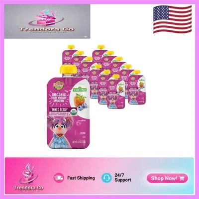 Bolsas de batido de yogur de bayas orgánicas mixtas - Paquete de 12 para niños pequeños 24+ Foto 1 de 4