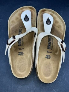 Birkenstock Gizeh Sandals Birko-Flor Graceful Pearl White size EU 36 US L 5 - Picture 1 of 8