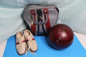Vintage Bowling Ball, Don Carter Bag And Sliders Shoe Set - Picture 1 of 7