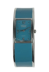 Reloj Mujer Embassy By Gruen 21mm Azul Tono Plata Brazalete Bisagras Batería Nueva - Imagen 1 de 6