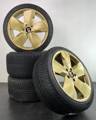 Porsche Taycan 9J1 21 Zoll Felgen Winterräder Winterreifen original neu Aurum - Bild 1 von 4