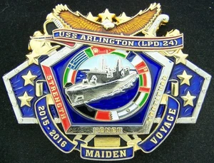 Moneda Desafío Viaje Maiden USS Arlington LPD 24 2015-2016 - Imagen 1 de 2