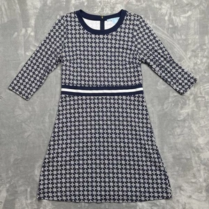 Draper James Ponte Knit Dress Women’s Size Large Navy Blue Floral - Picture 1 of 8
