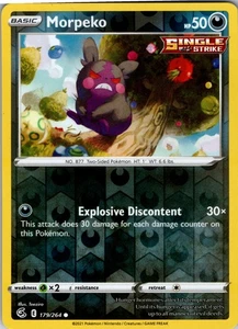 Morpeko Rev. Holo SWSH08: Fusion Strike 179/264 LP-NM - Imagen 1 de 2