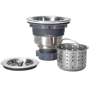 3-1/2 Inch Sink Drain Assembly Kit, Removable Deep Sink Strainer Basket with ... - Picture 1 of 7