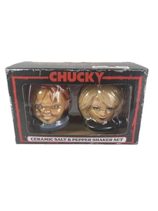 New Child's Play Chucky and Tiffany Ceramic Salt and Pepper Shaker Set Halloween - Picture 1 of 9