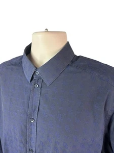 Dolce & Gabbana Gold size 17” Collar shirt Navy Logo Embroidered DG Cuff 44” - Picture 1 of 13