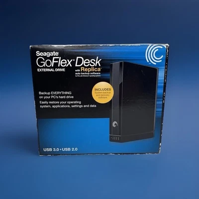 Seagate 2TB GoFlex Desk External Drive W Replica Auto Backup USB 3.0/2.0untested - Image 1 of 4