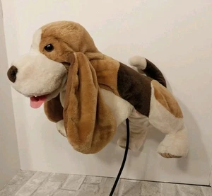 Vintage Folkmanis Basset Hound pupazzo a mano peluche orecchie lunghe occhi tristi 13" - Foto 1 di 9