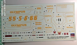 Lotus 79 Hasegawa, Foglio Decals originali scala 1/20. No Tamiya - Foto 1 di 1