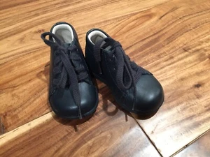 STRIDE RIDE BOYS SHOES BOOTY DRESS CASUAL LEATHER NAVY BLUE SIZE 3.5M EEUC - Picture 1 of 4