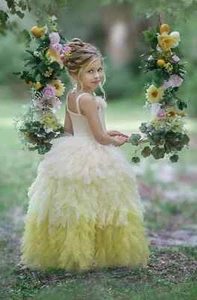 NWT Dollcake Sundown Frock Yellow Ombre Special Occasion Girls Dress sz 4 - Picture 1 of 4