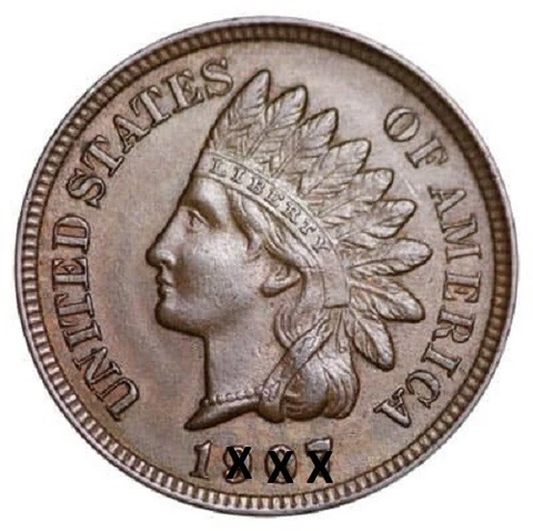 1 Indian Head Penny Copper Cent Coin 1859-1909 Random Date US Mint [Circulated] Cover