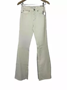 Pantalones de mezclilla Anthropologie MiH Marakesh Aviator Kick Flare para mujer 25 L nuevos con etiquetas marfil - Imagen 1 de 8