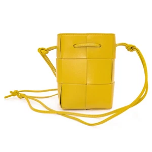BOTTEGA VENETA Cassette Mini Crossbody Bucket Pochette Lambskin, Pollen 680217 - Picture 1 of 11