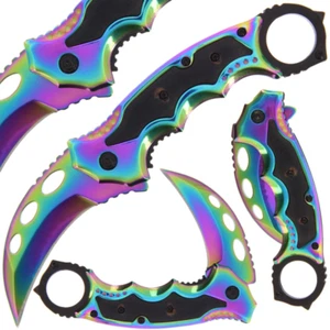 Karambit Einhandmesser Regenbogen Flic Flac Taschenmesser Klappmesser Edelstahl - Bild 1 von 1