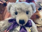Merrythought Chester Teddy 12 inches, Curly Cloud Grey Mohair  - BEAR SHOP