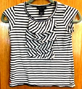 Camisa Top Rayas Niñas Ralph Lauren 100% Algodón Pull On Frontal Volantes Talla: M (8/10) - Imagen 1 de 4