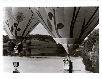 Hot Air Balloon Photograph - Over Lake Near Salzburg, Austria - B&W Original - Image 1 of 2