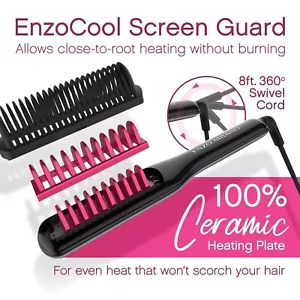 Enzo Milano SX ENZOcool Pettine Caldo Professionale 2 in 1 per Capelli Spessi e Sottili - Foto 1 di 6