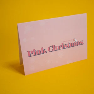 Dreaming of a Pink Christmas Holidays Klapp-Grußkarte (gratis Umschlag) - Bild 1 von 5