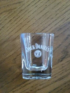 Jack Daniel's Old No 7 Brand Shot Glass / Square & Clear With White Logo - Picture 1 of 3