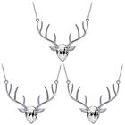 3 Pc Sweater Chain Winter Necklace Gift Crystal Pendant Elk